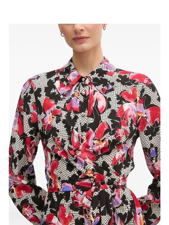 Diane von Furstenberg Odette Floral Tori Midi Wrap Dress Large Designer Spring - Picture 4 of 9